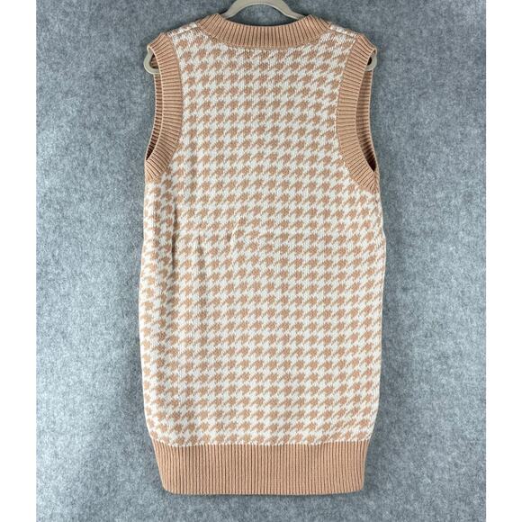 Abercrombie Fitch Houndstooth Sweater Vest Dress Womens Medium Retro Academia - Picture 8 of 12